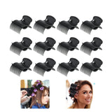 QZS 2.4x2x1.6In Roller Clips,20Pcs Replacement Hair Section Styling Clips for Home,Black Plastic Hair Section Fixing Clamps for Effortless Curls and Waves