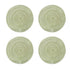 Round Placemats Set of 4, Cotton Woven Placemat Heat-Resistant Non-Slip Washable Table Mats for Dining Table 14 Inch, Blue Green