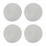 Round Placemats Set of 4, Cotton Woven Placemat Heat-Resistant Non-Slip Washable Table Mats for Dining Table 14 Inch, Blue Silver