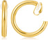 Gold Clip On Earrings for Women Classic Large Hoops Clip On Earrings Non Pierced Earrings Minimalistic Clip Earrings