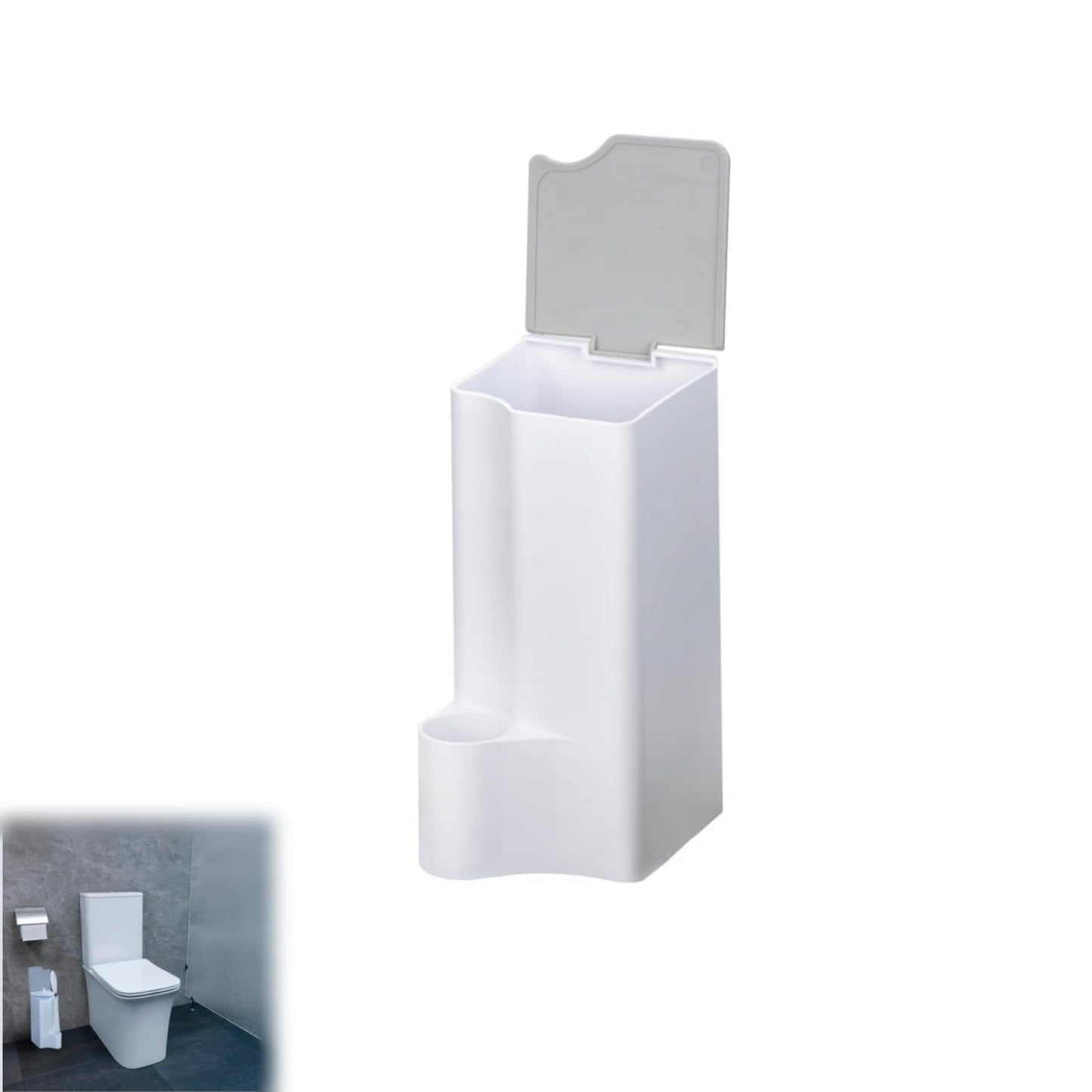 Toilet Wand Holder,6.7x3In Resuable Toilet Bowl Cleaner Holder for Clorox Toilet Wand,QZS White Portable Toilet Wand Storage Container for Bathroom,1 Pack