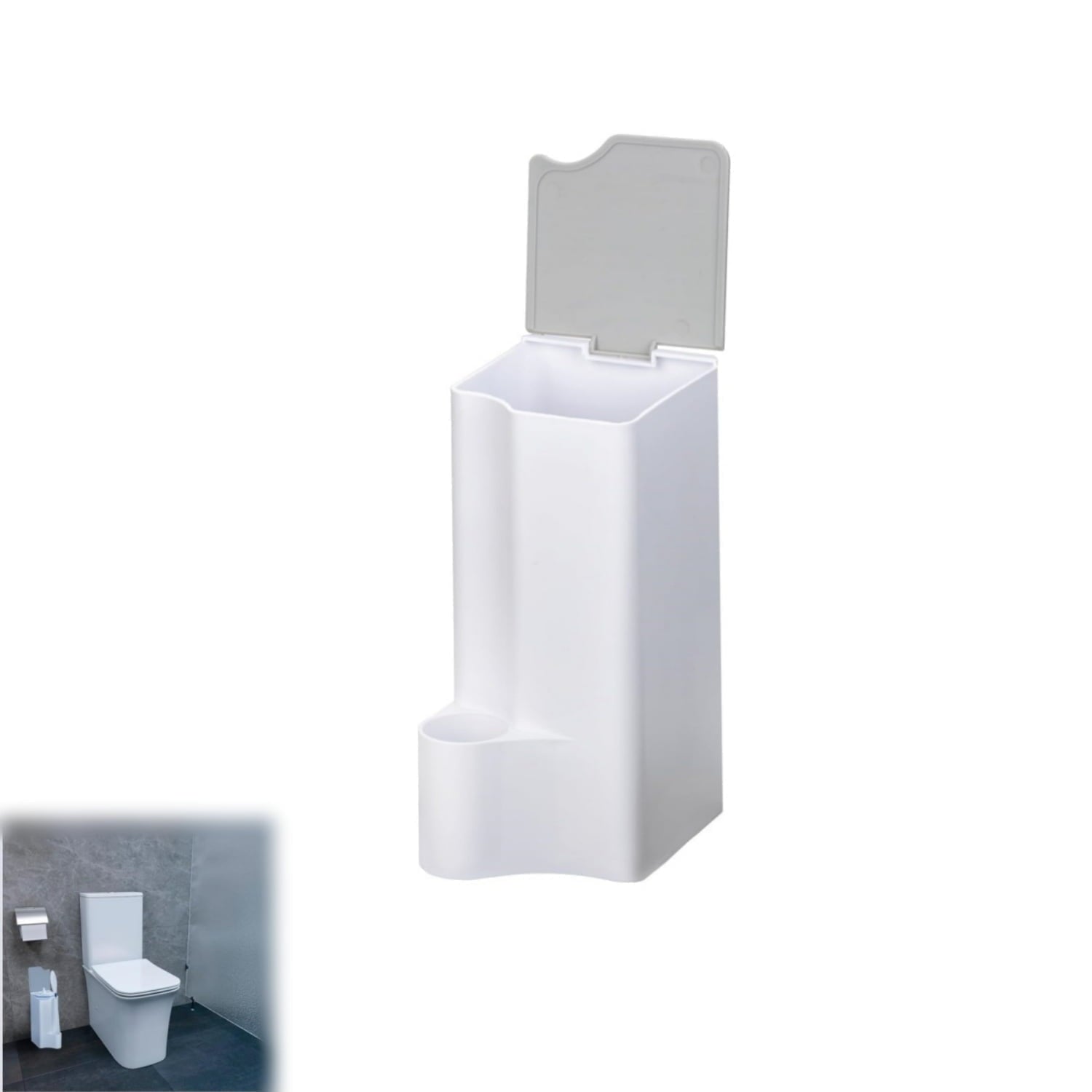 Toilet Wand Holder,6.7x3In Resuable Toilet Bowl Cleaner Holder for Clorox Toilet Wand,QZS White Portable Toilet Wand Storage Container for Bathroom,1 Pack