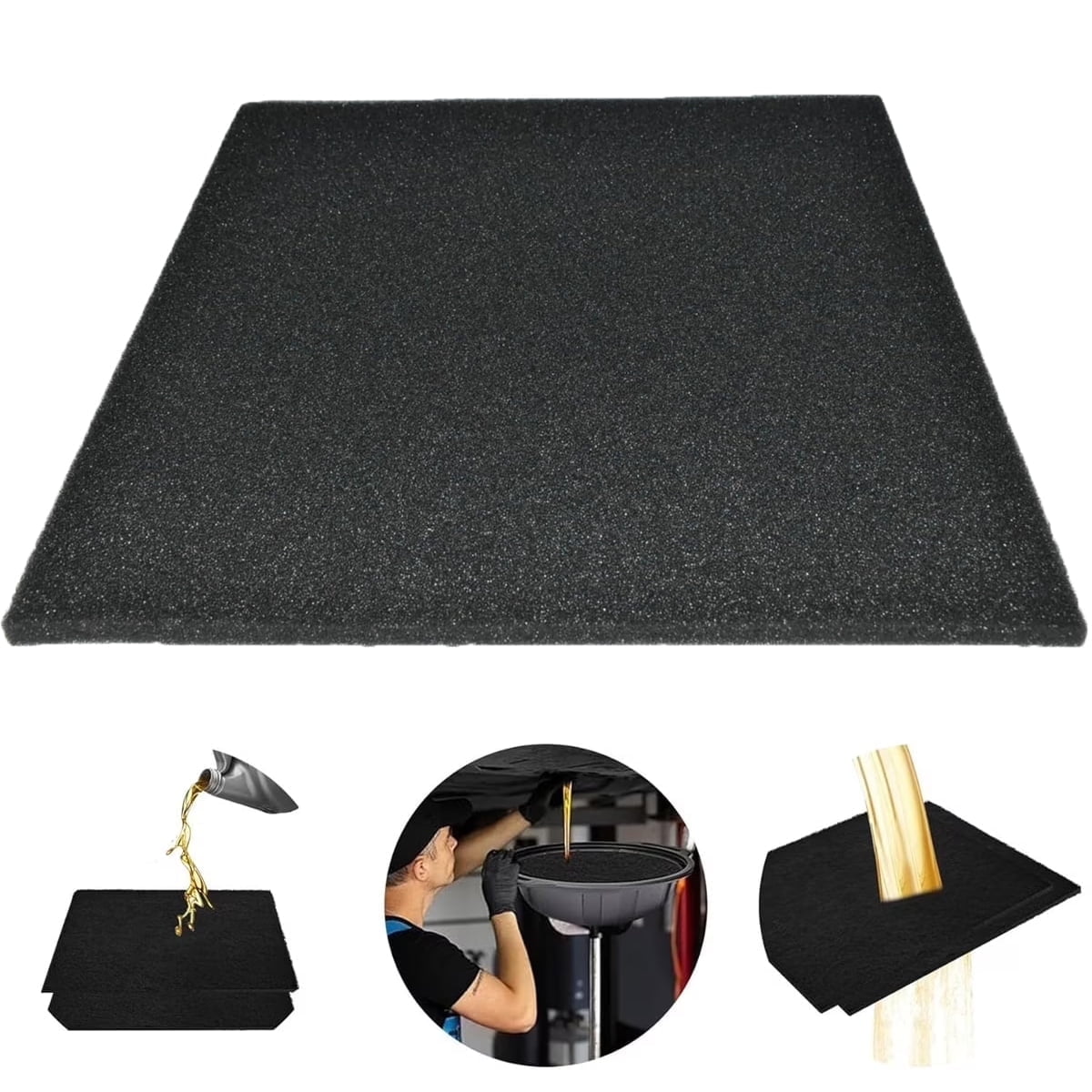 Tutuviw 1Pc Oil Drain Splash Pad,22 " No Splatter Pad,Heat-Resistant Oil Drip Pad for Car Oil Changing Transmission Drain Pan,Square Oil Change Mat,Oil Drain Pan Pad for Mechanics & Automotive Techs
