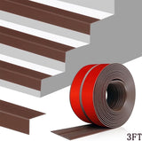 Vinyl Rubber Stair Nosing,Tutuviw Stair Edge Trim,Corner Guard,3 ft Self Adhesive Nose Molding Non-Slip Rubber Edge Protector Steps Trim Rubber Strips for Indoor & Outdoor Staircase Step Uses (Black) Brown