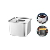 QZS Condiment Storage Container,6.3x4.7" Stainless Steel Dipping Sauce Dish for Home,Stainless Steel Storage Container for Appetizer 6.3" x 4.7"