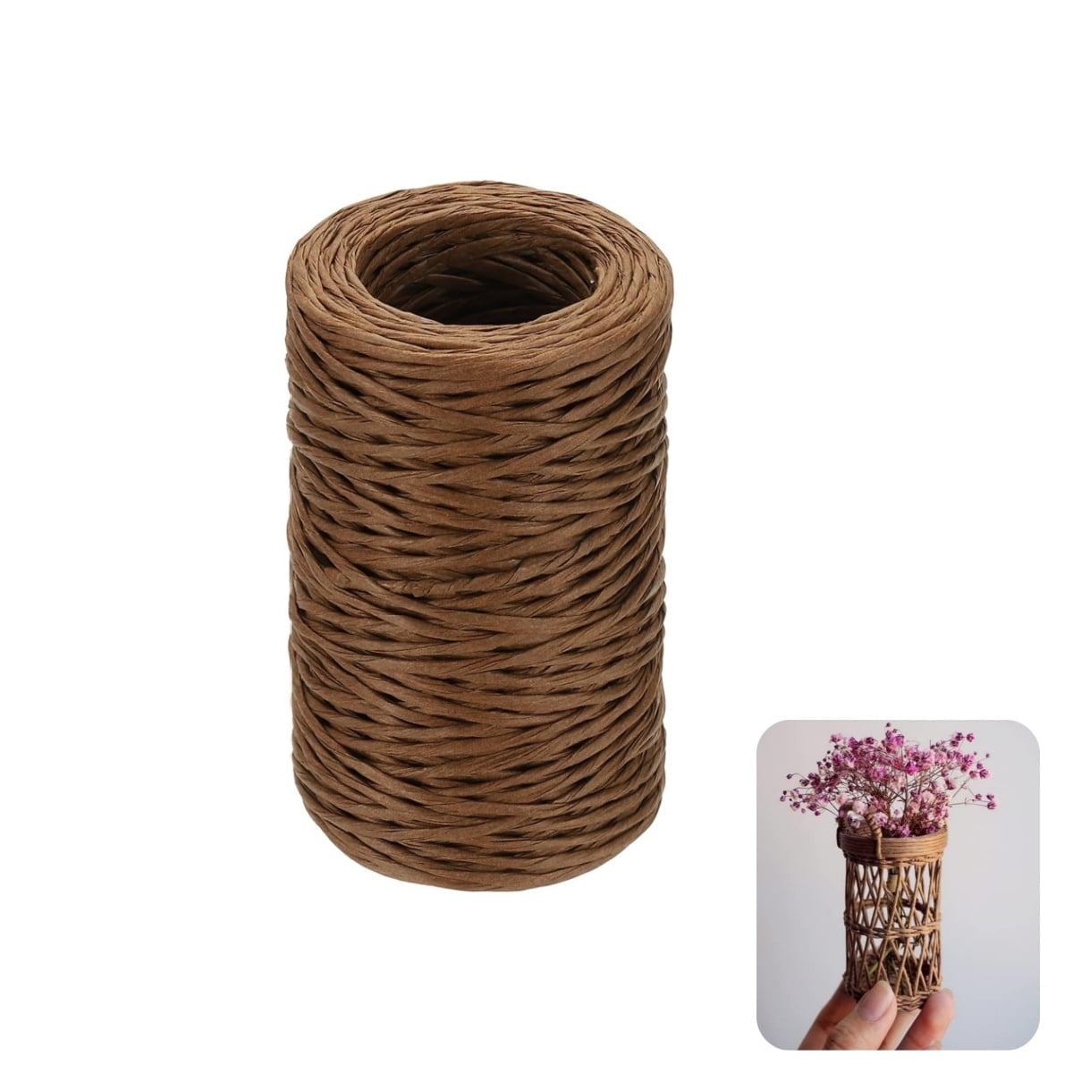 1Roll Floral Vine Bind Wire,164FT Portable Bind Wire Twine for Wreath,QZS Brown Floral Wrapping Supplies for Art Craft Projects Brown