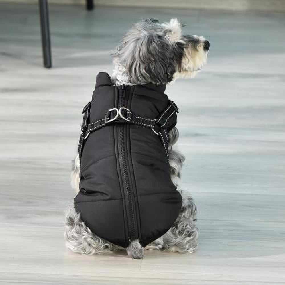 Warm Dog Jacket, Snowproof Windproof Waterproof Dog Winter Coat for Cold Weather - Soft Fleece Lining and Warm Thick Padded Dog Snow Coat for Puppy Small Medium Large Dogs XL black