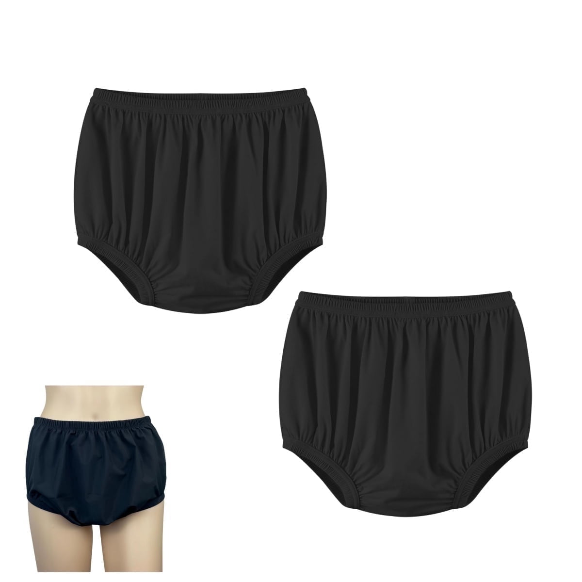 QZS Lightweight Diaper,2 Pack Portable Adult Leakproof Diapers Covers for Indoor,Portable Plastic Waterproof Incontinence Pants for Indoor,Outdoor,Black XL Black-Size XL Black-Size XL