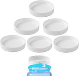 Tutuviw 6 Pcs 3 and 5 Gallon Jug Cap,Reusable 53mm Replacement Cap,Non Spill Water Bottle Dispenser Caps,Screw Seal Caps Lids,Threaded Bottle Caps,Plastic Bottles Caps,Anti Splash (White)