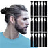 100pcs Men Hair Tie For Man Bun.Man Bands Hair Ties For Mens Long Hair Elastic Fabric Hair Ties Knotted Black Ribbons Knot Men&