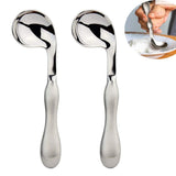 Adaptive Utensils for Elderly Tutuviw 2Pcs Curved Angled Spoon Weighted Utensils Weighted Angled Silverware Cutlery Utensil for Hand Tremors Parkinson's or Elderly Easy Grip Handles