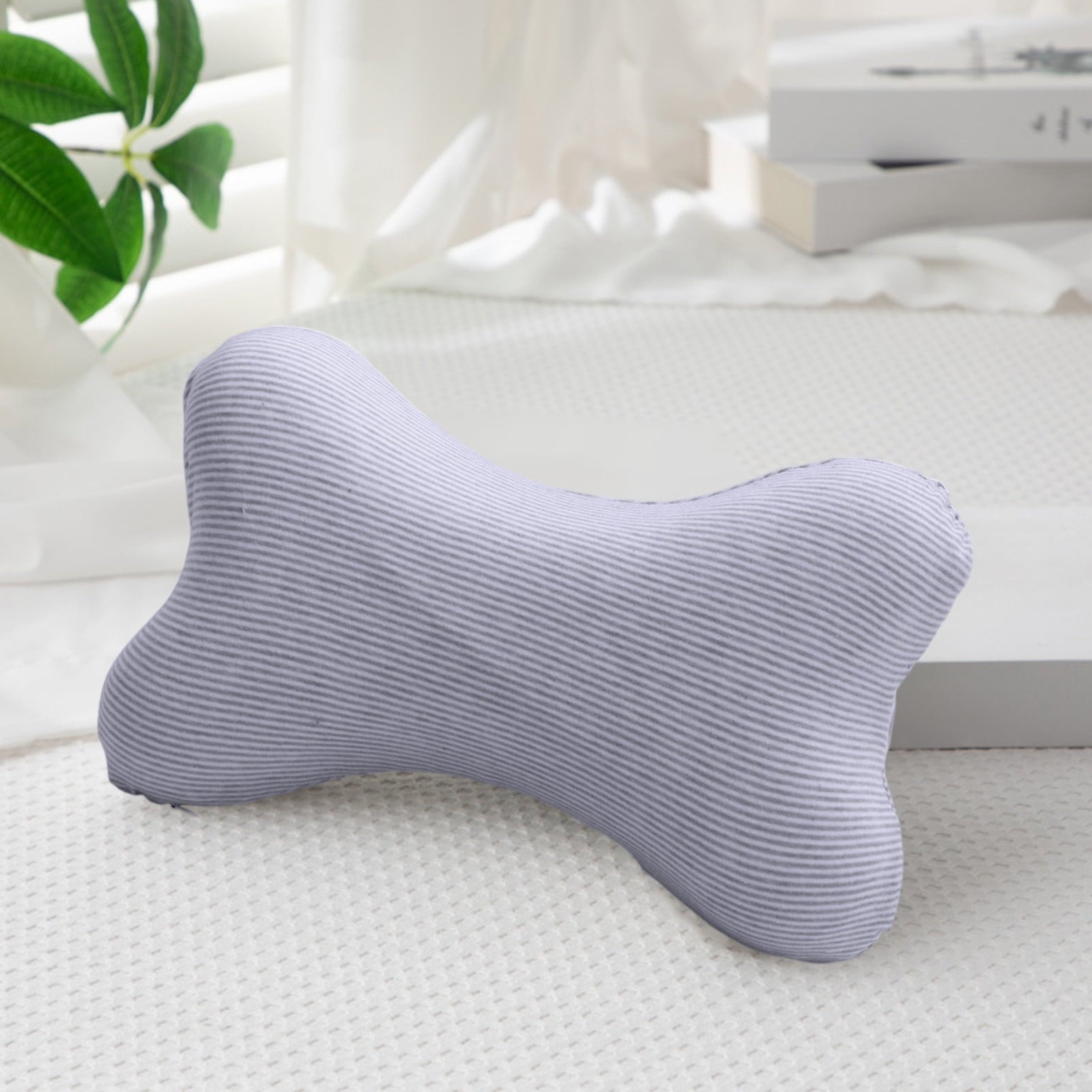 Clearance! Upgraded Dog Bone Shaped Travel Neck Pillows with Washable Removable Cover Memory Foam Car Bus Truck Driving Comfort Head Rest Support 10" A Blue/10"