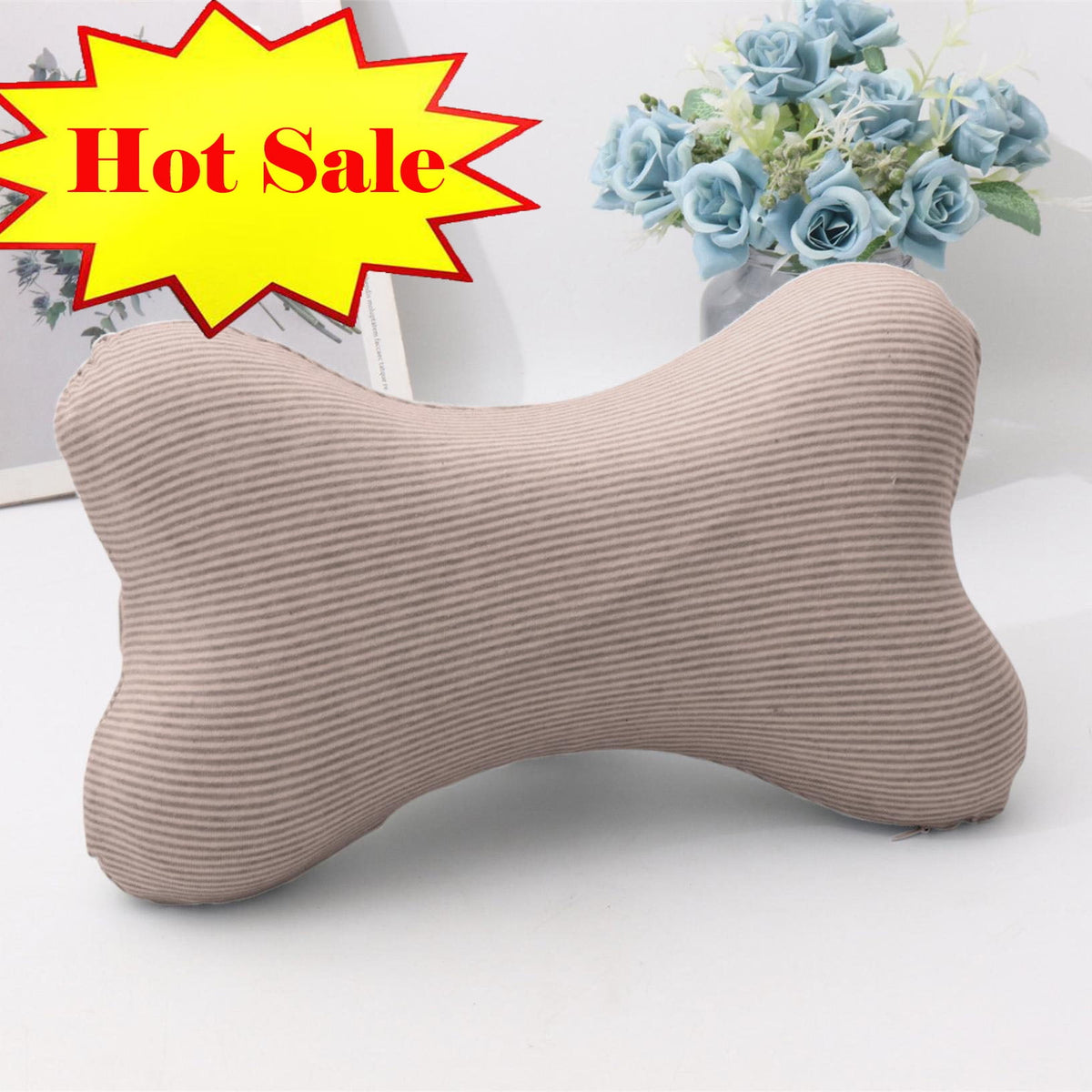 Clearance! Upgraded Dog Bone Shaped Travel Neck Pillows with Washable Removable Cover Memory Foam Car Bus Truck Driving Comfort Head Rest Support 10" A Coffee/10"