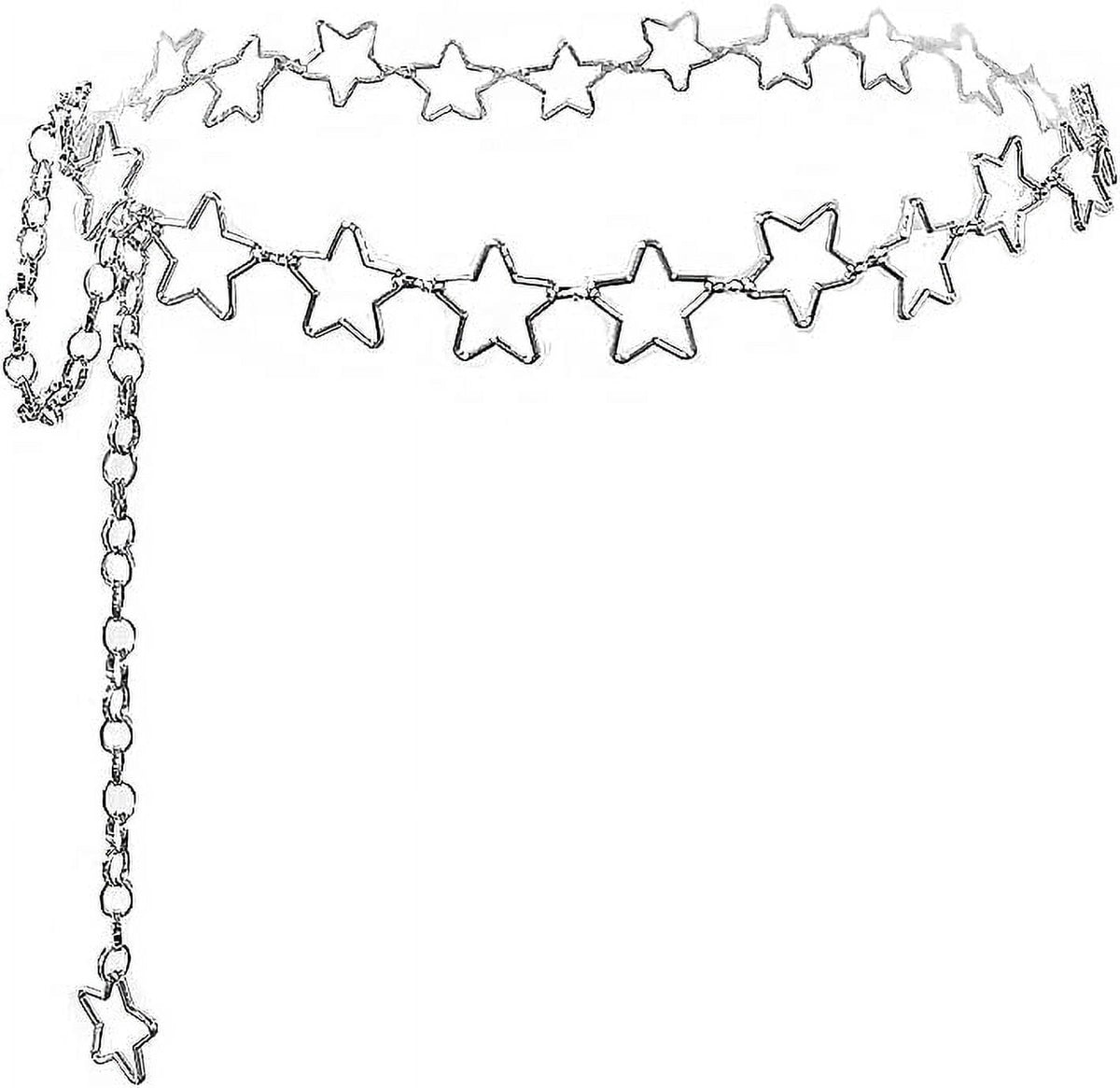 Women Star Waist Chain Belt Gold Silver Chain Belt Body Chains Jewelry for Dress Waist Belt Belly Belt