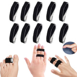 Hook and Loop Finger Wrap,Tutuviw 10 Pcs Washable and Reusable Buddy Straps for Fingers,Buddy Tape Finger Straps,Toe Separator for Bunion,Finger Brace for Injured/Jammed/Trigger Finger Support(Black) Black