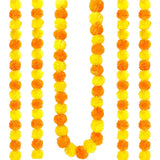 Tutuviw 4Pcs Marigold Garland,5 ft Diwali Wedding Party Mantle Decoration,Faux Artificial Marigold Flowers,Faux Wedding Garlands,Diwali Decoration,Spring Bush Floral,Indian Marigold Flowers(Orange) Yellow,orange