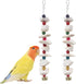 Tutuviw 2Pcs Bird Cuttlebone Chew Toy,Natural Calcium Cuddle Bone Sharp Beaks Cage Toy,Large Parrot Chewing Calcium Cuttlebone with Bells,Calcium Stone Chew Toy Grinding Teeth for Parrot Hamster