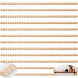 Tutuviw 12 Pcs Decorative Half Wooden Beads Trim Molding Half Wooden Beads Trim Molding 15. 75 in Unfinished 3D Decorative Bead Pearl Wood Molding Cute DIY Moulding Trim for Home Wall Cabinet Shelf
