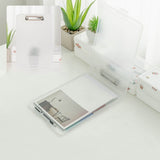 Clipboard with Storage File Box, Foldable A4 Large Capacity Clip Boards Folder, Plastic Clipboard with Pen Holder for Office Supplies(Mint Green) Clear