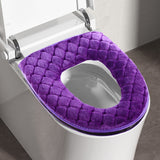 Winter Heated Plush Toilet Seat, Soft Toilet Seat Cushion, Washable and Comfortable Toilet Seat Cover Pads, Reusable Thicker Warmer Cover Pads, Convenient Installation Gray