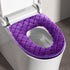 Winter Heated Plush Toilet Seat, Soft Toilet Seat Cushion, Washable and Comfortable Toilet Seat Cover Pads, Reusable Thicker Warmer Cover Pads, Convenient Installation Purple