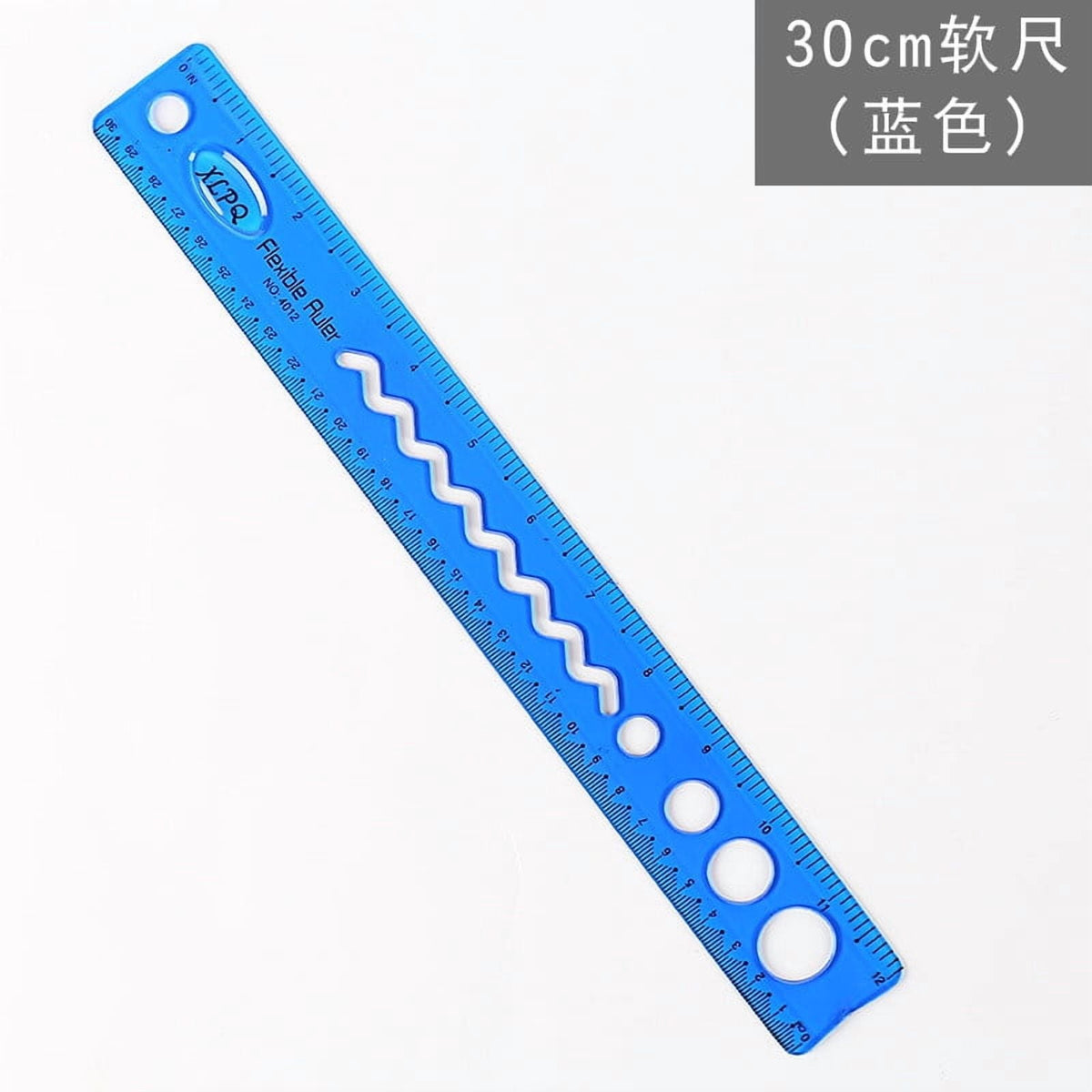 30cm/12inch Flexible Ruler, Rubber Plastic Ruler, Foldable Ruler Folding Soft Plastic Ruler, Shatterproof Straight Measuring Tools for Office Family Supplies(Blue) Blue
