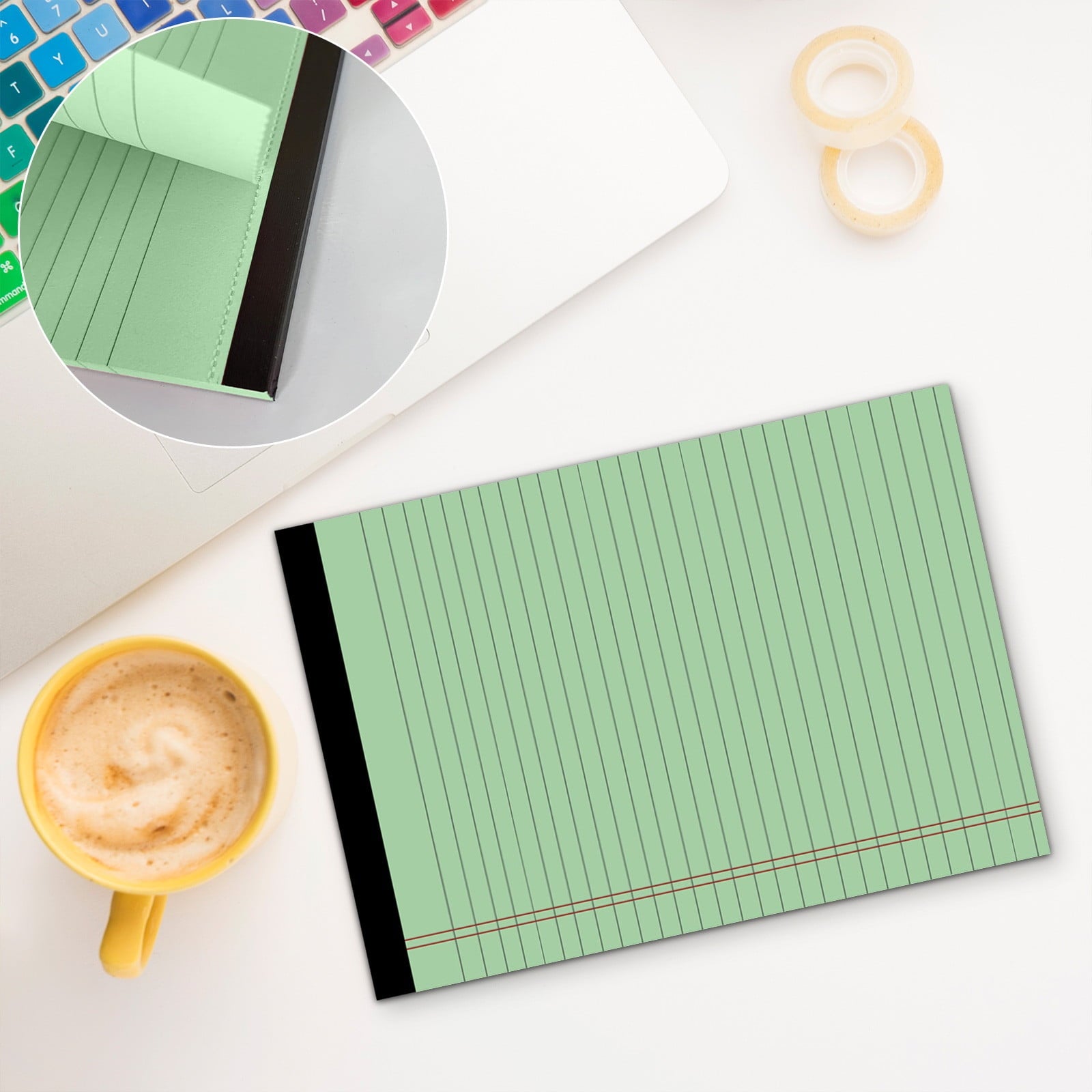 Legal Pad, 13.98 x 8.27" A3 Horizontal Line Tear-off Notepad (50 Pages), Portable Notepad Memo Planner, Colored Note Pads, College Ruled Notepads for Office Business Supplies(Purple) A4 Blue