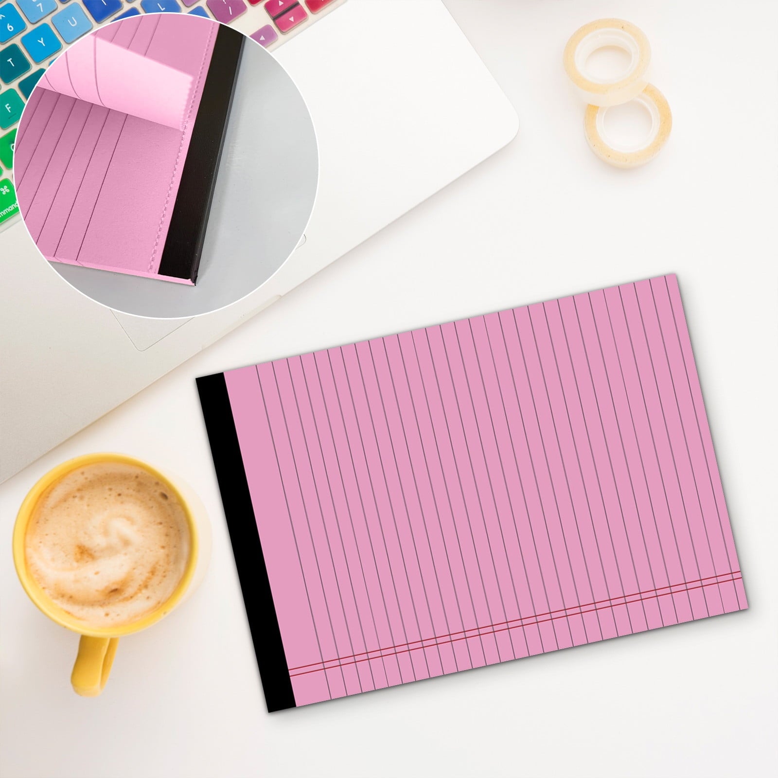 Legal Pad, 13.98 x 8.27" A3 Horizontal Line Tear-off Notepad (50 Pages), Portable Notepad Memo Planner, Colored Note Pads, College Ruled Notepads for Office Business Supplies(Purple) A3 Purple
