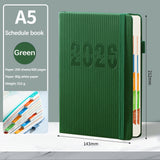 2026 Weekly Planner Notebook, Daily Planner Hardcover Calendar with Tabs and Pen Strap, 200 Pages Journaling Notebooks Daily Time Management Plan for Office Work(Purple) Green