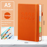 2026 Weekly Planner Notebook, Daily Planner Hardcover Calendar with Tabs and Pen Strap, 200 Pages Journaling Notebooks Daily Time Management Plan for Office Work(Purple) Orange