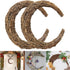 Tutuviw Rattan Crescent Moon Shaped Wreath Grapevine Wreath 11.8in Natural Rattan Wreath Vine Branch Wreath Garland Floral Hoop Ring Wooden Half Moon Decor for DIY Crafts Christmas