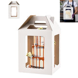 Tutuviw Tall Cake Boxes Tiered Cake Box with Clear Windows and Handle 12 x 18in Tall Cake Carrier,Layer Tall Baking Carrier,Layer Tier Cake Boxes Cake Containers for Birthday Wedding Party Festival 18"