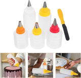 Tutuviw 6Pcs Cookie Decorating Squeeze Bottles for Icing,Icing Bottles with Stainless Steel Piping Tips,Food-Grade Plastic Icing Dispenser Versatile Baking Tools for Cookie Decoration,DIY Baking Tool