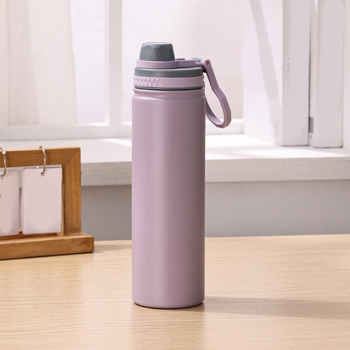 Insulated Water Bottle, Stainless Steel Vacuum Insulated Water Bottle, Sport Bottle with Leak Proof Lid and Handle, Space Kettle Men and Women, Large Capacity Sports Water Bottle Purple