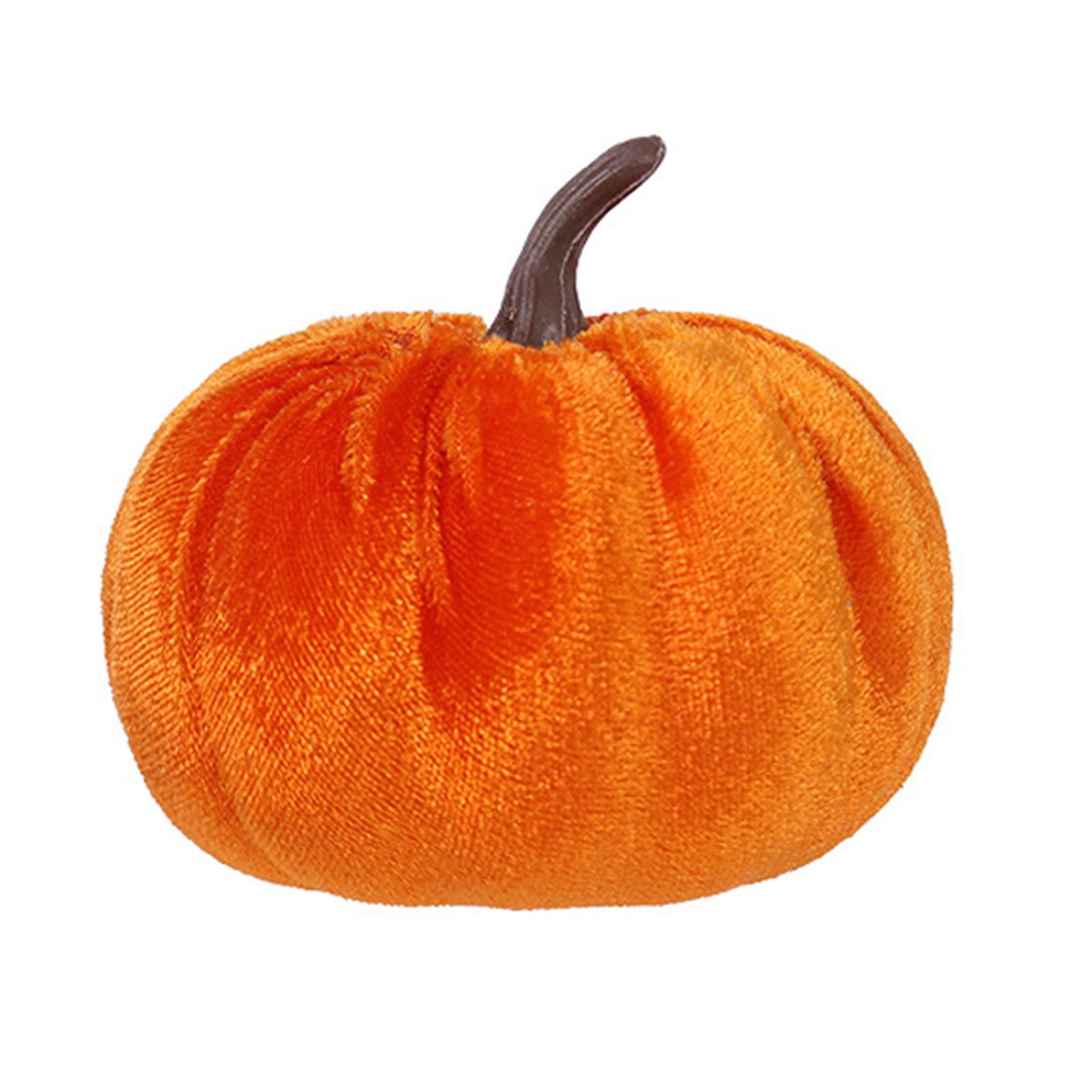 Artificial Pumpkins Decoration, Fake Faux Velvet Foam Fabric Pumpkins Ornaments, Mini Pumpkins Toy Fall Decorative Pumpkin Shaped for Thanksgiving Table Home Decorations（M, Beige） M Beige