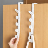 5 Layers Over the Door Hook, Hanging Clothes Rack, Organizer Rack, Hanger Backpack Handbag Door Hook, Hat Storage Rack, Strong Load-Bearing and Durable, Stylish and Practical White