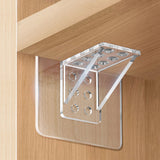 Adhesive Shelf Bracket, No-Drill Shelf Support Hooks, Clear Plastic Adhesive Wall-Mounted Bracket for Closet Cabinet Organization, Easy Instal(B) A