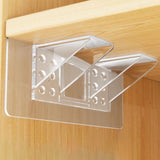 Adhesive Shelf Bracket, No-Drill Shelf Support Hooks, Clear Plastic Adhesive Wall-Mounted Bracket for Closet Cabinet Organization, Easy Instal(B) B