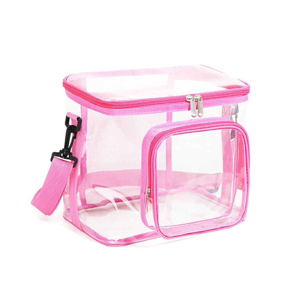Extra Large Clear Cosmetic Makeup Bag, Transparent PVC Tote Shoulder Bag, Waterproof Clear Toiletry Carry Pouch, Makeup Artist Bag, Portable Storage Bag Gray