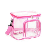 Extra Large Clear Cosmetic Makeup Bag, Transparent PVC Tote Shoulder Bag, Waterproof Clear Toiletry Carry Pouch, Makeup Artist Bag, Portable Storage Bag Hot Pink