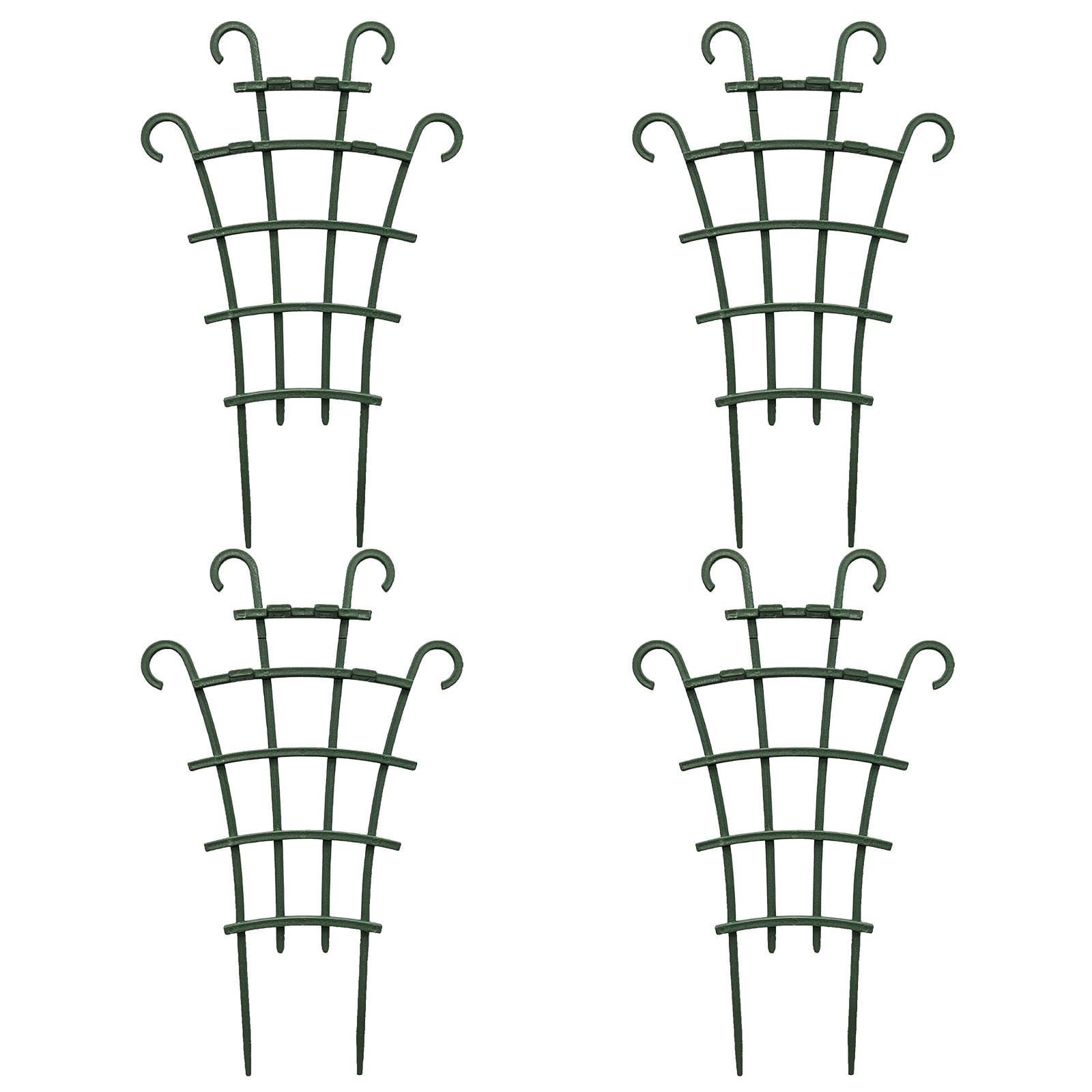4 Pcs Trellis for Potted Plants, Stackable Small Indoor Plant Trellis for Climbing Plants, Climbing Pergola Plant Flower Stand, Outdoor for Vine Ivy Hoya Houseplants Flower Plant Support Green