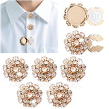 Rhinestone Button Cover Tutuviw 5 Pcs Golden Crystal Cover for Women Blouses Detachable Shirt Clips Buttons Crystal Fancy Buttons for Dress Suit Jeans Clothing DIY Holiday Decoration Embellishments Gold
