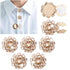 Rhinestone Button Cover Tutuviw 5 Pcs Golden Crystal Cover for Women Blouses Detachable Shirt Clips Buttons Crystal Fancy Buttons for Dress Suit Jeans Clothing DIY Holiday Decoration Embellishments Gold