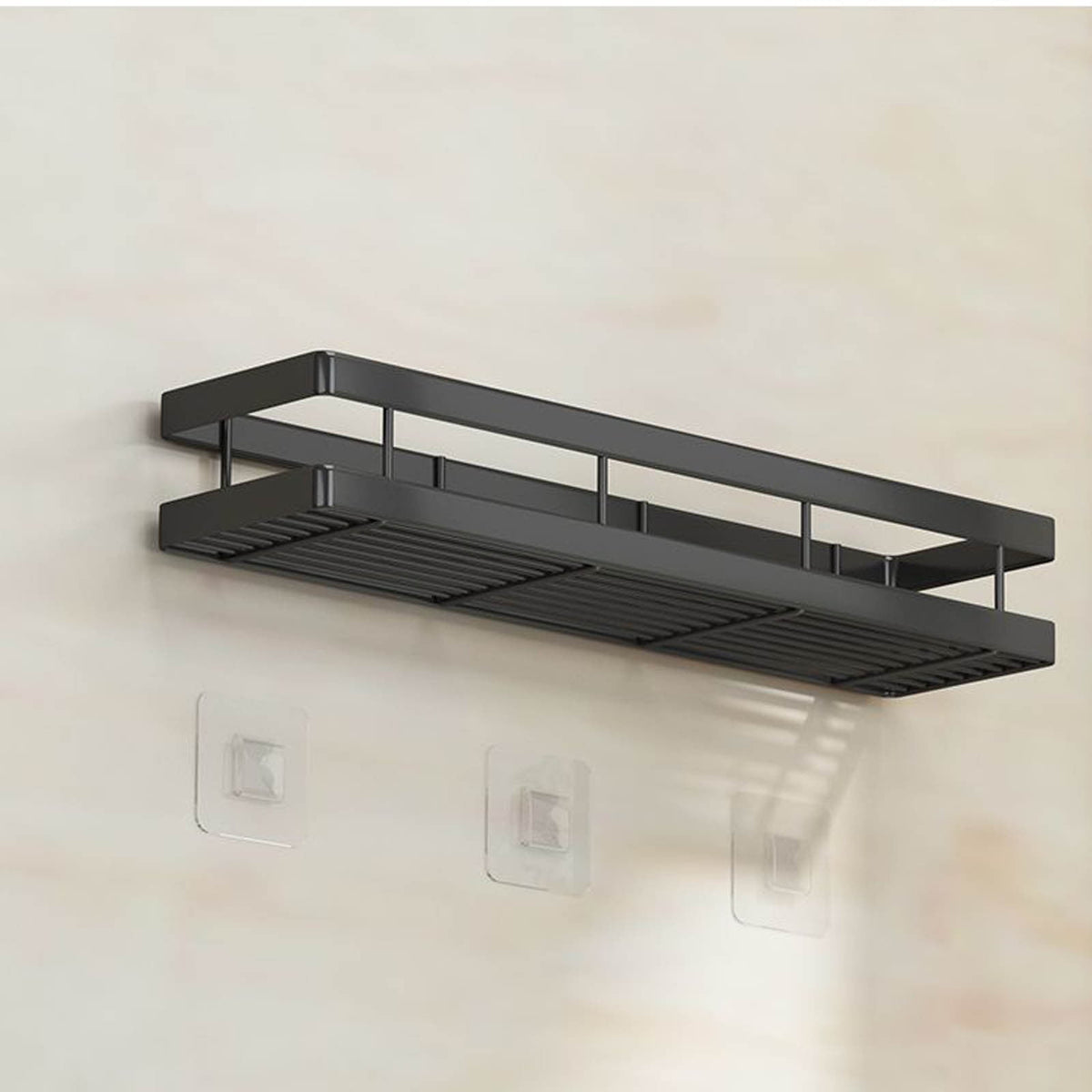 Metal Spice Rack, Wall Mount Floating Shelves, Black Storage organizer, Wall-mounted Household Spice Jars Rack, Wall Multi-function Storage Racks, for Cabinet Door, Pantry, Kitchen/Bathroom Supplies Black