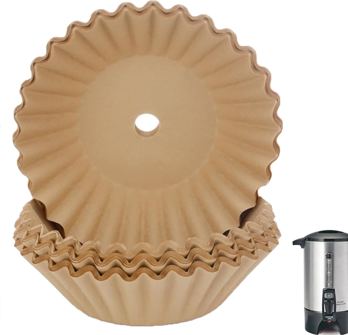 100 Pcs Coffee Paper Filter Tutuviw Unbleached Circular Disposable Coffee Filters Bowl Paper Filters for Coffee Urn and Hot Beverage for Catering Home Party Office