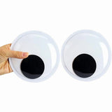 Giant Wiggle Eyes with Self Adhesive, Black White Eyes for DIY Crafts, Christmas Tree Decoration, Eyes Self Adhesive DIY Handmade Eye with Adhesive Backing, Self Adhesive Large Black Plastic Eyes White