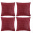 1611 4 Packs Burgundy Decorative Throw Pillow Covers 16x16 Inch for Living Room Couch Bed, Holiday Christmas Home Decor Gift, Soft Plush Corduroy Cute Square Accent Cushion Case 40x40 cm