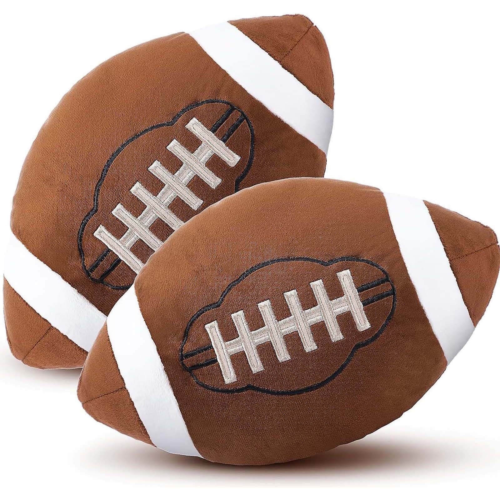 Football Plush Pillow, Fluffy Durable Football Pillows, Stuffed Football Throw Pillow, Soft Sports Ball Doll, Simulation Football Toy Pillow, Room Decor, Birthday Party Gift Multicolor