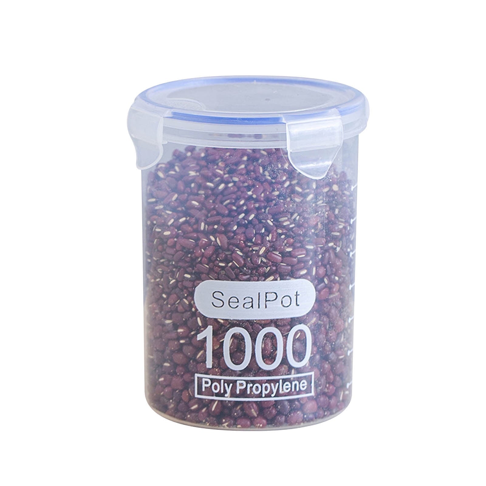 Clear Sealed Food Containers, 800ml Plastic Stackable Leakproof Storage Jar with Locking Lid, Kitchen Gadget for Rice Beans Storage C
