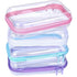 Clear Hard Shell Zipper Case Tutuviw 3 Pcs Plastic Clear Storage Zipper Case Transparent Waterproof Hard Pouches Hard Sided Pencil Case Clear Zipper Toys Puzzles Organizer Bin (4 Colors, S)